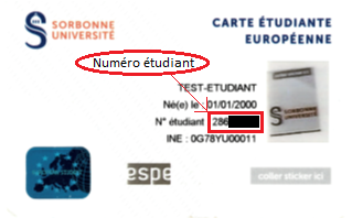 carte étudiant recto